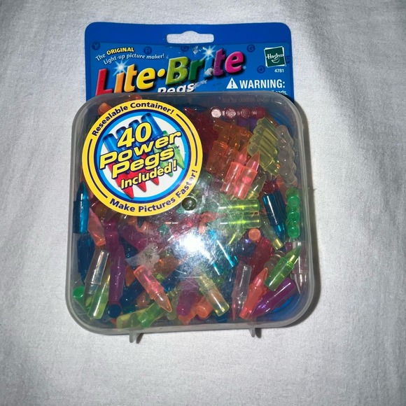 Vtg 2001 Hasbro Lite Brite Pegs 200 pc Replacement 40 Power Pegs  Classic Toy - Picture 2 of 4